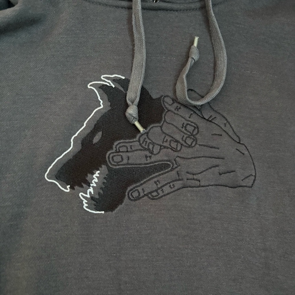 steady hands jjk jujutsu kaisen megumi dogs handmade embroidered anime hoodie - Picture 2 of 7